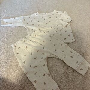 Quincy Mae Cream Set with little sparrows - 12-18